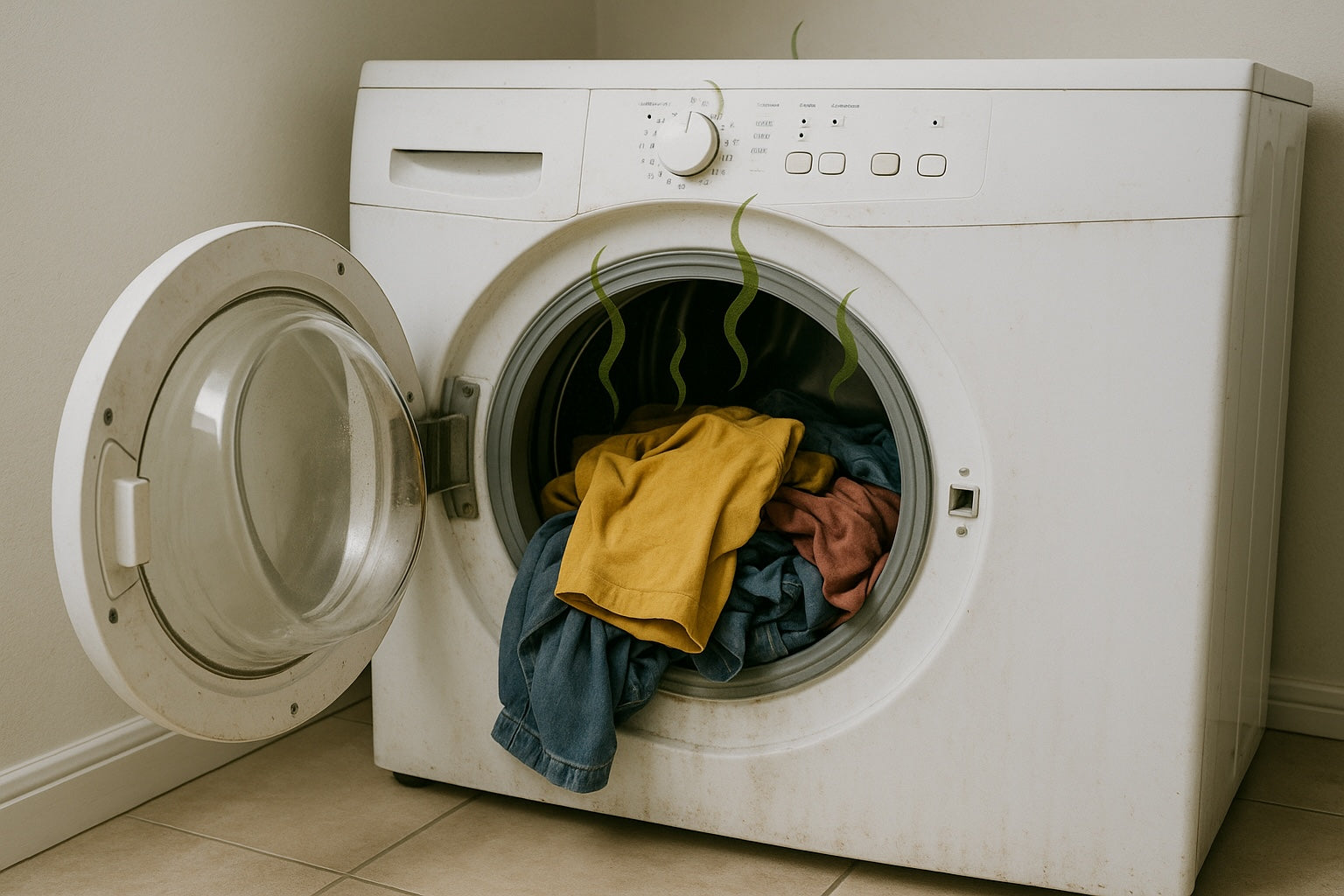 stinkende wasmachine door vetluis